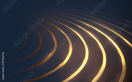 Abstract dark blue and gold lines luxury and technology background. Vector illustration