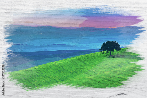 Green field and lonely tree...