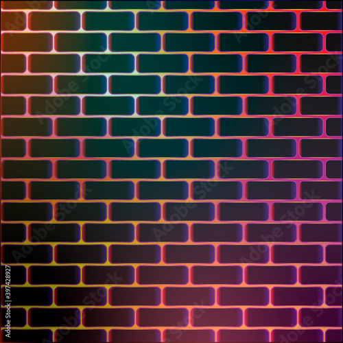 neon brick wall