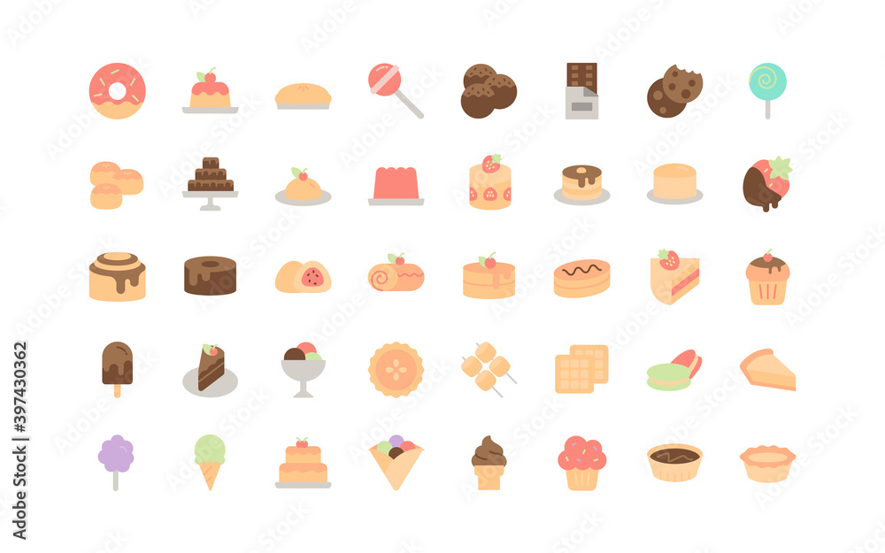 set of dessert thin line icons, sweet, cake, bakery, ice cream set of dessert thin line icons, sweet, cake, bakery, ice cream