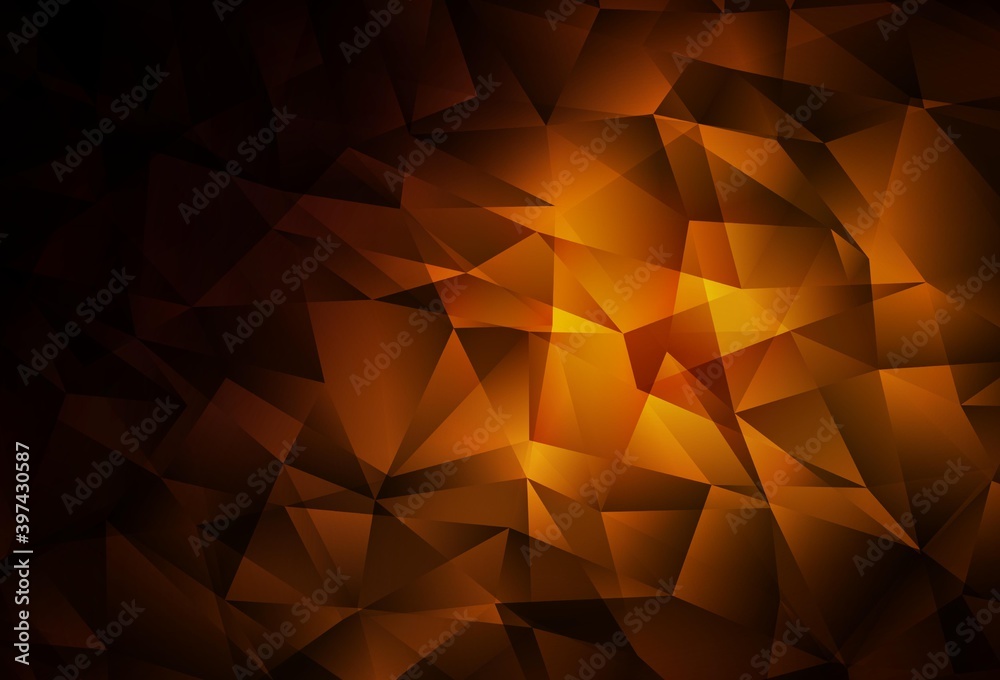 Dark Orange vector triangle mosaic template. Dark Orange vector triangle mosaic template.
