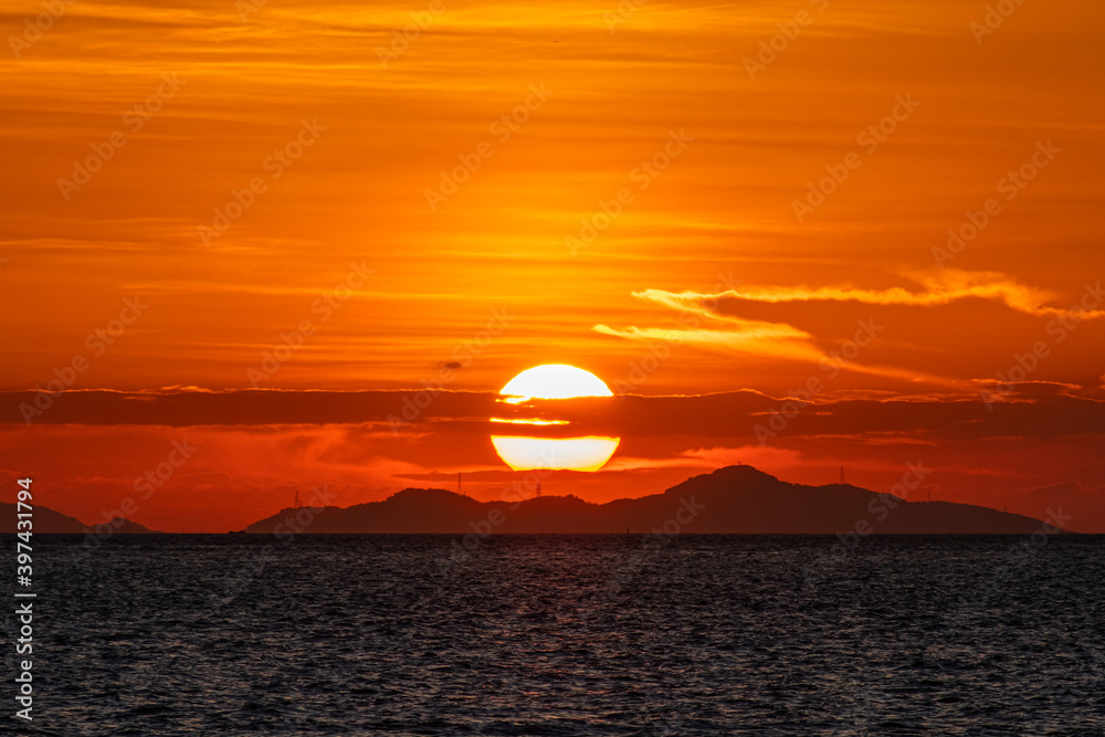 sunset over the sea