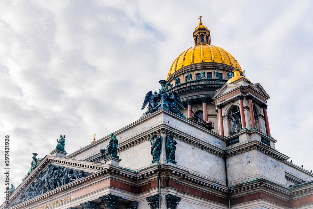 Dome of Saint Isaac Cathedral in Saint-Petersburg, Russia
