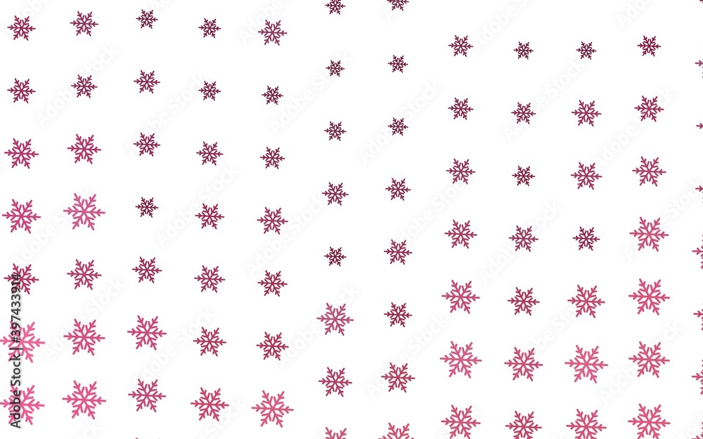 Light Pink vector background with xmas snowflakes, stars.