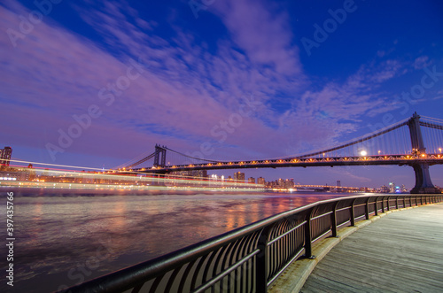Manhattan Bridge at night - New York Cty, United States of America