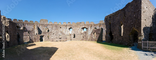 Restormel Castle a ruined Norman castle-Pano photo