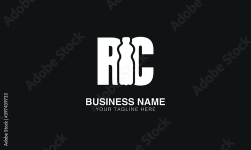 RC R C   initial creative logo with bottle vector template image