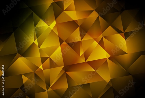 Dark Green, Yellow vector polygonal pattern.