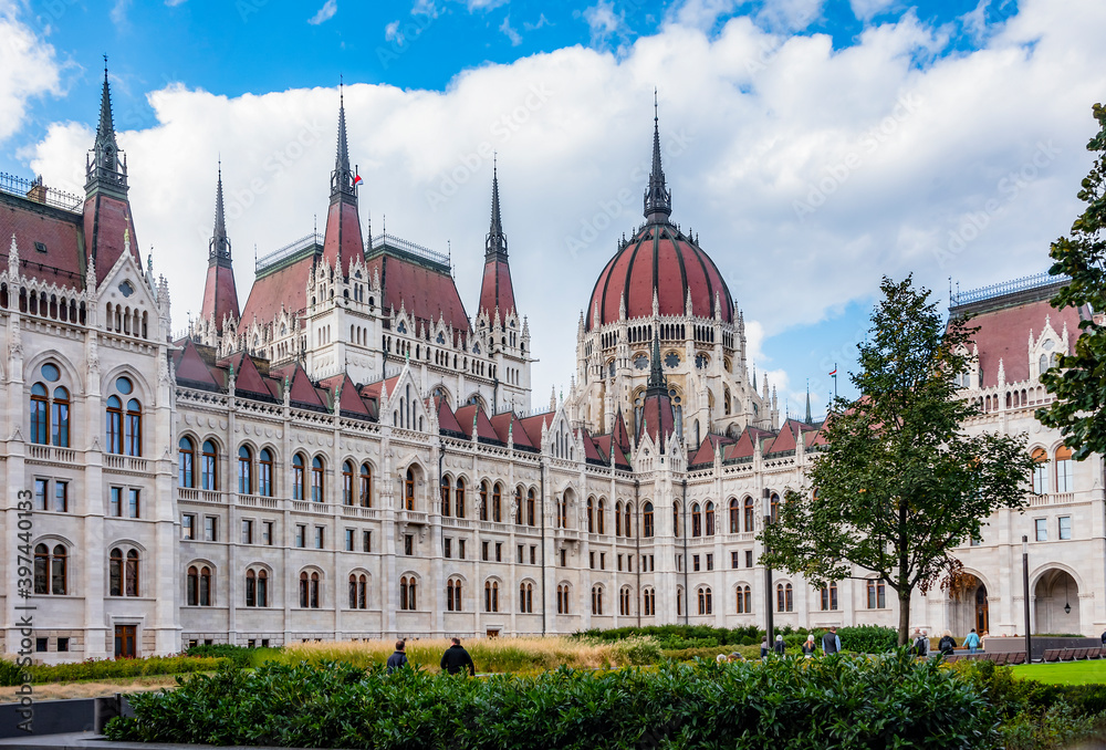 View of the Hungarian Parliament Building from the courtyard
