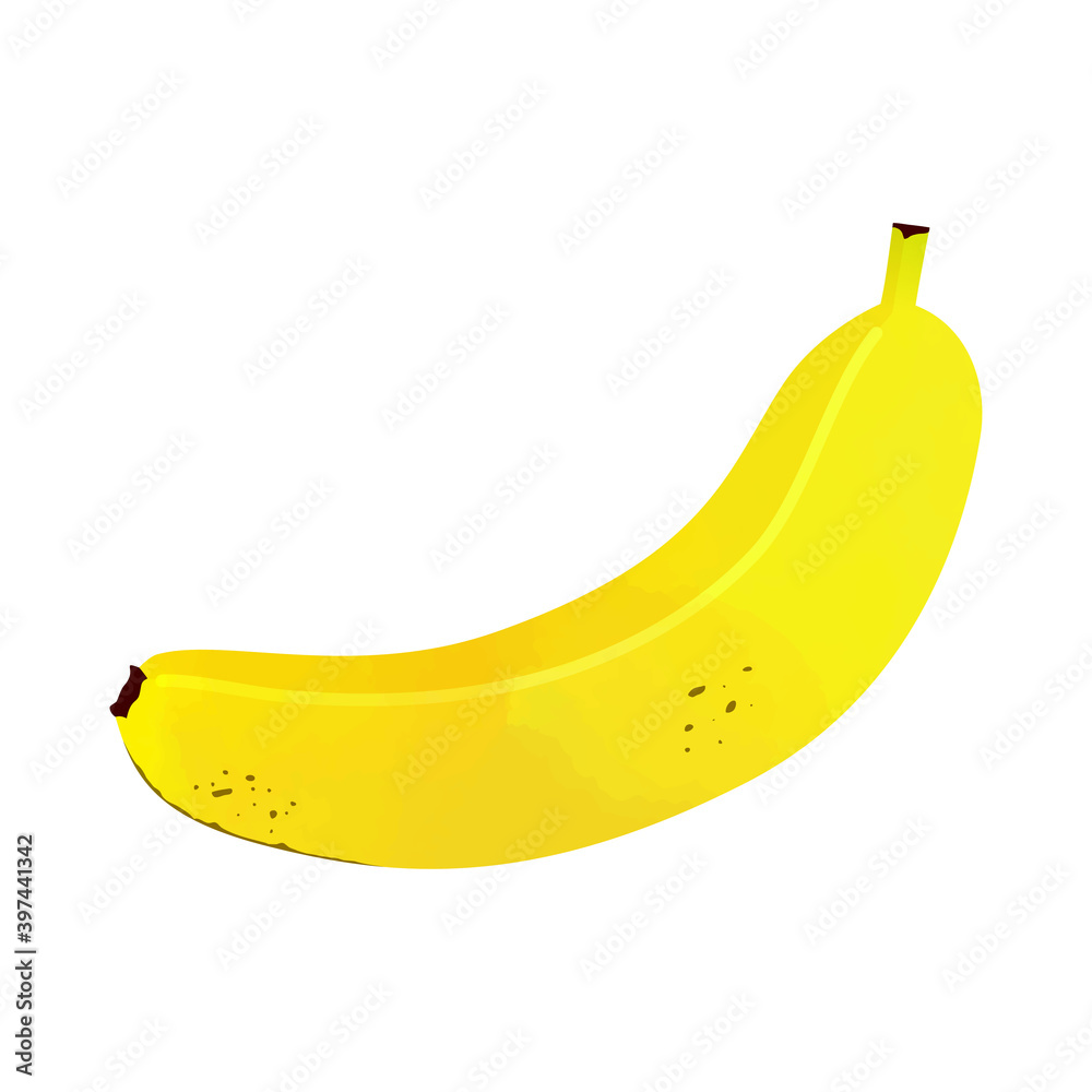 Vector illustration of a fresh banana on white background Vector illustration of a fresh banana on white background