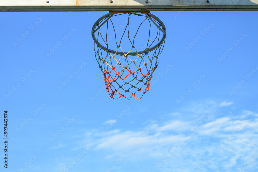 Basketball hoop in the public