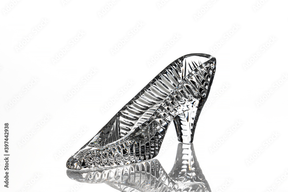 Crystal shoe on a white background. Crystal shoe on a white background.