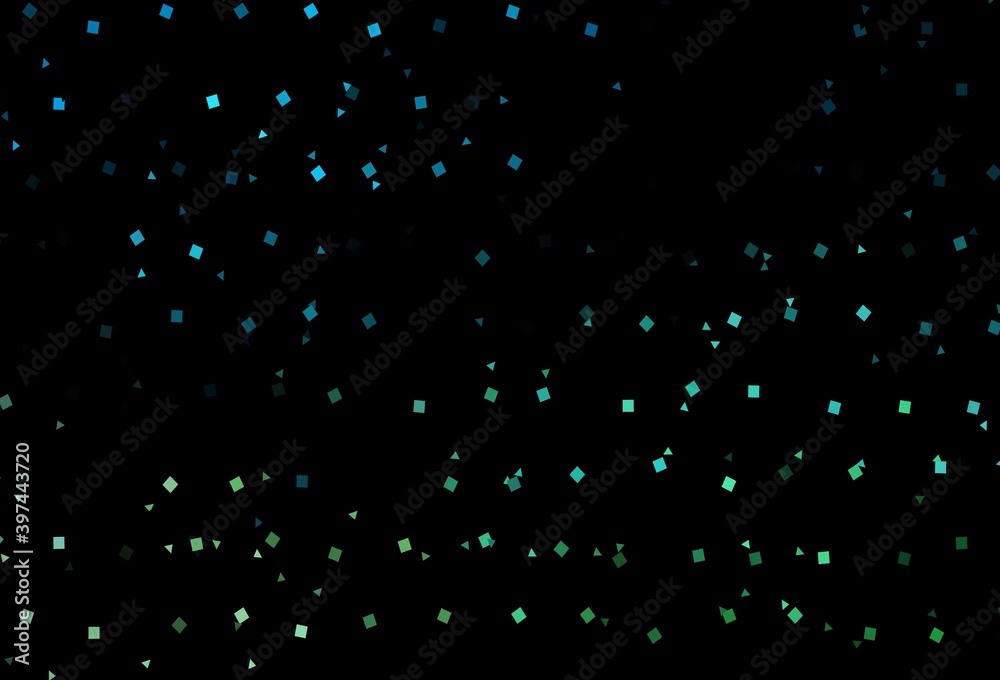 Dark BLUE vector backdrop with lines, circles, rhombus.