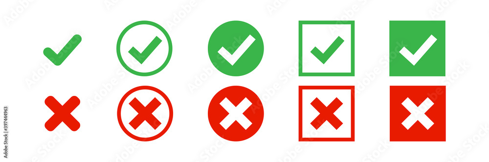 Check And Cross Symbols Stock Photo, Royalty-Free