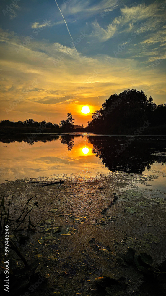 sunset on the river