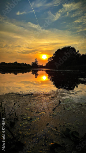 sunset on the river