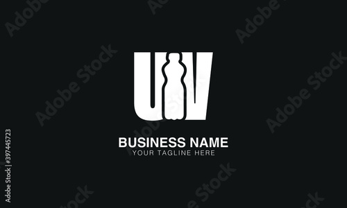 UV U V initial creative logo with bottle vector template image