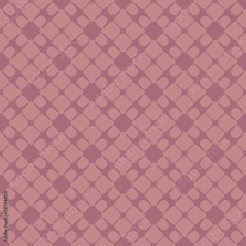 Abstract seamless pattern. Simple vector texture with curved shapes, mesh, net, weave. Stylish geometrical background in old rose color. Repeat design for decoration, print, textile, furniture, cloth