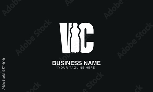 VC V C  initial creative logo with bottle vector template image