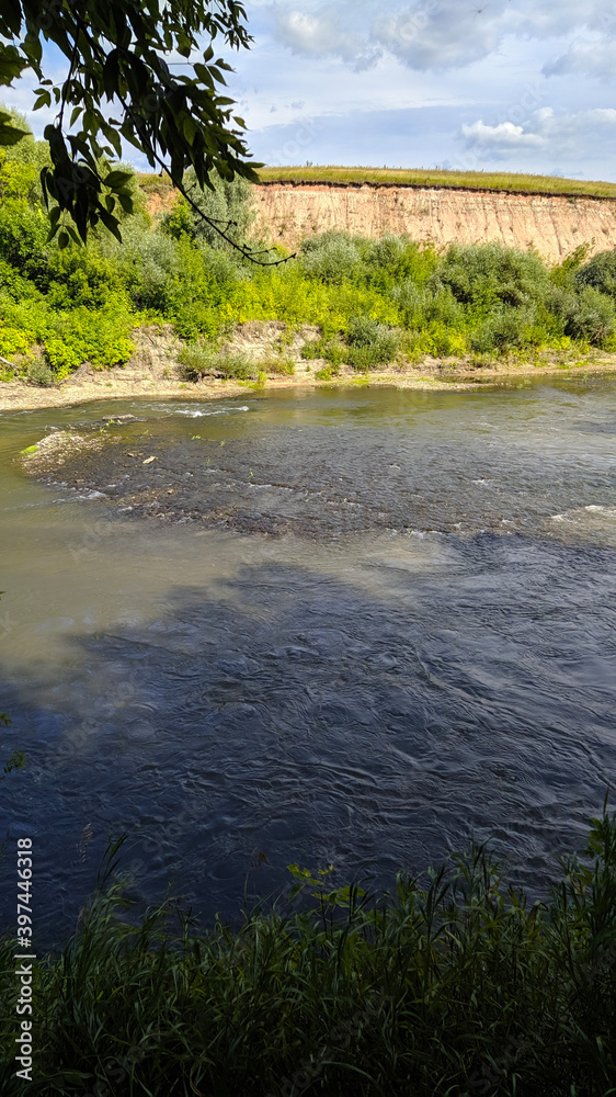 river and grass