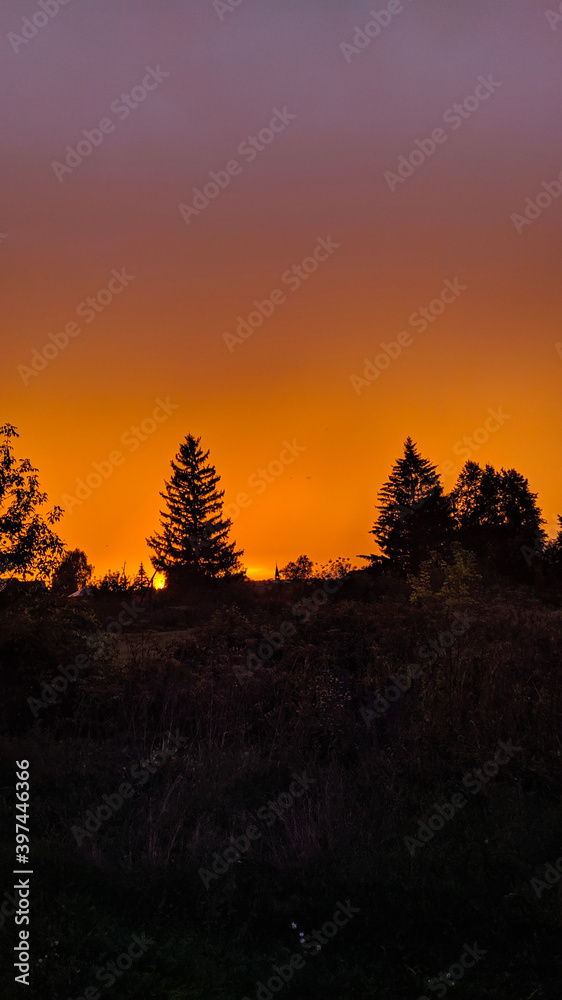 sunset in the mountains