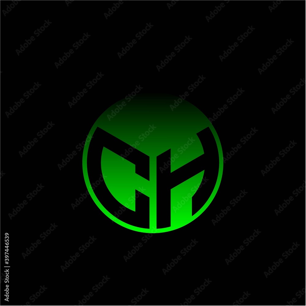 Initial letter C H Modern circle with elegant colored background frame Initial letter C H Modern circle with elegant colored background frame