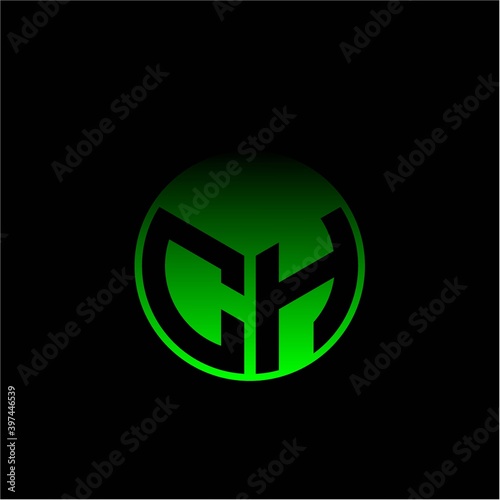 Free Download Initial letter C H Modern circle with elegant colored background frame - GFXLoad