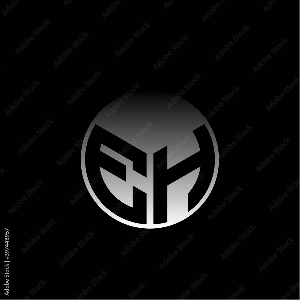 Initial letter E H Modern circle with elegant colored background frame Initial letter E H Modern circle with elegant colored background frame