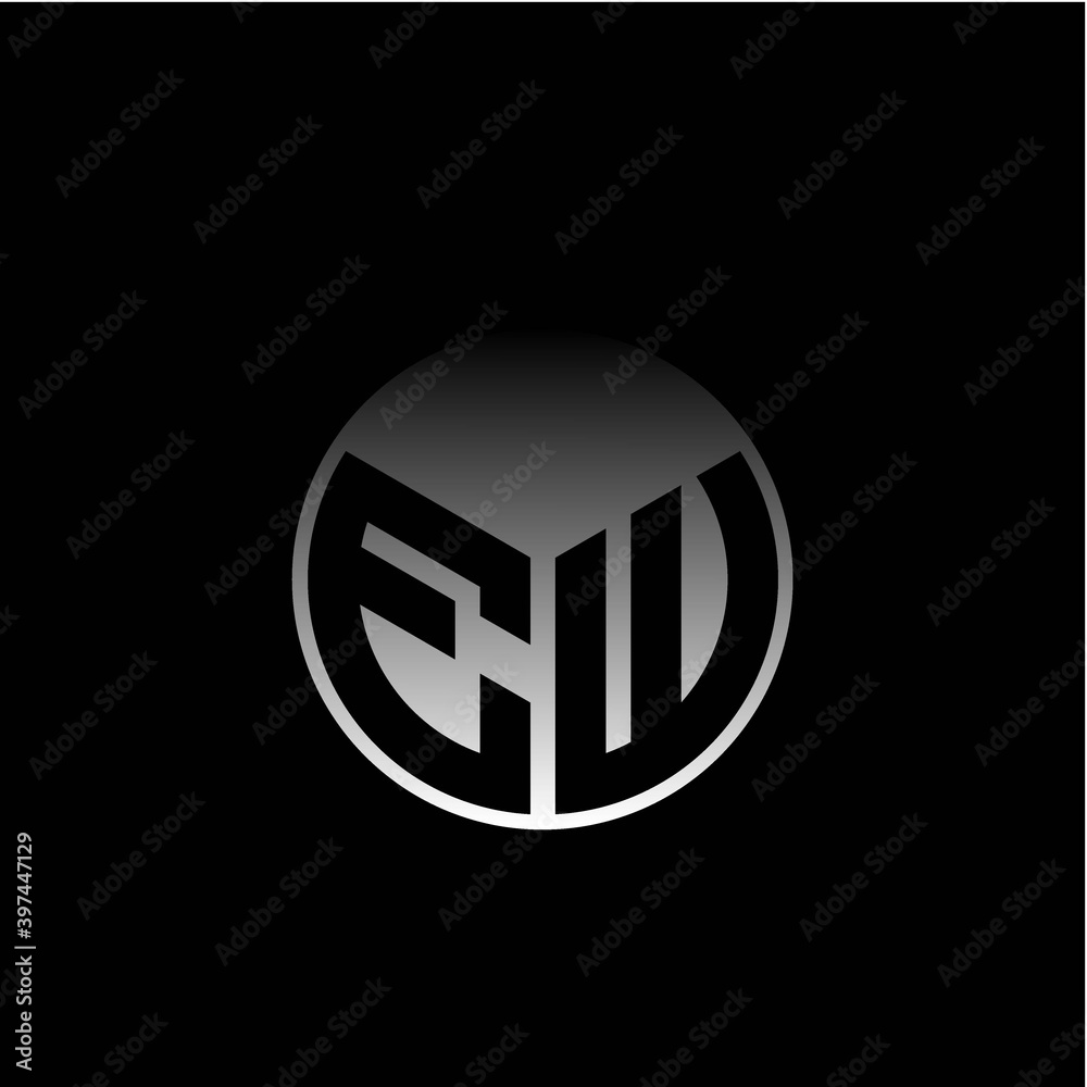 Initial letter E W Modern circle with elegant colored background frame Initial letter E W Modern circle with elegant colored background frame