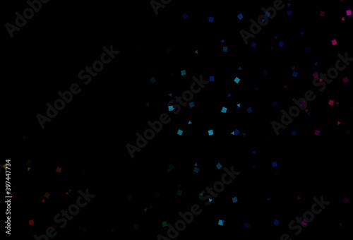 Dark Multicolor, Rainbow vector pattern in polygonal style with circles.