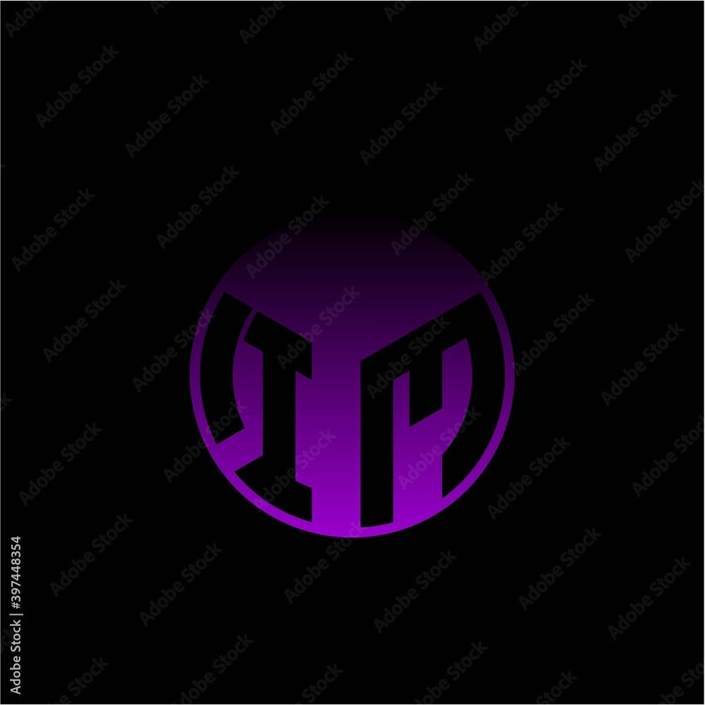 Initial letter I M Modern circle with elegant colored background frame Initial letter I M Modern circle with elegant colored background frame