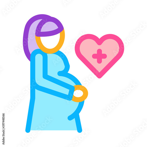 pregnant woman color icon vector. pregnant woman sign. isolated symbol illustration