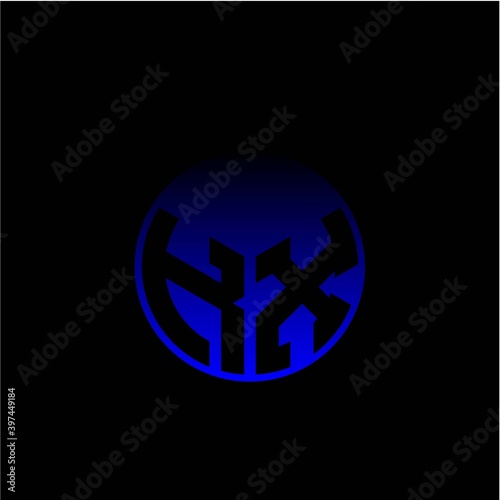 Free Download Initial letter K X Modern circle with elegant colored background frame - GFXLoad