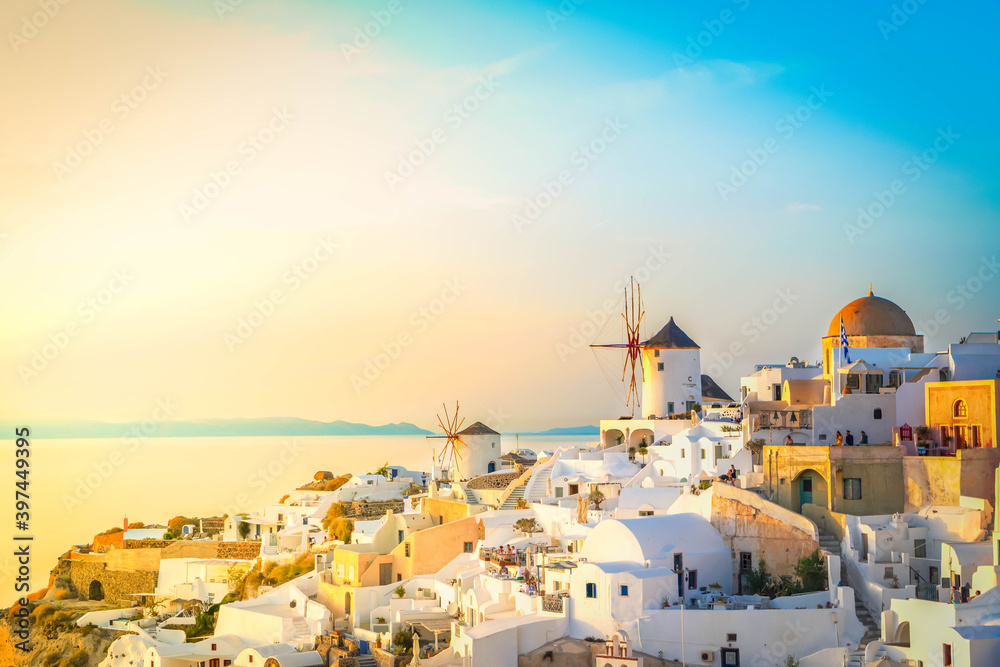 Oia village at night, Santorini