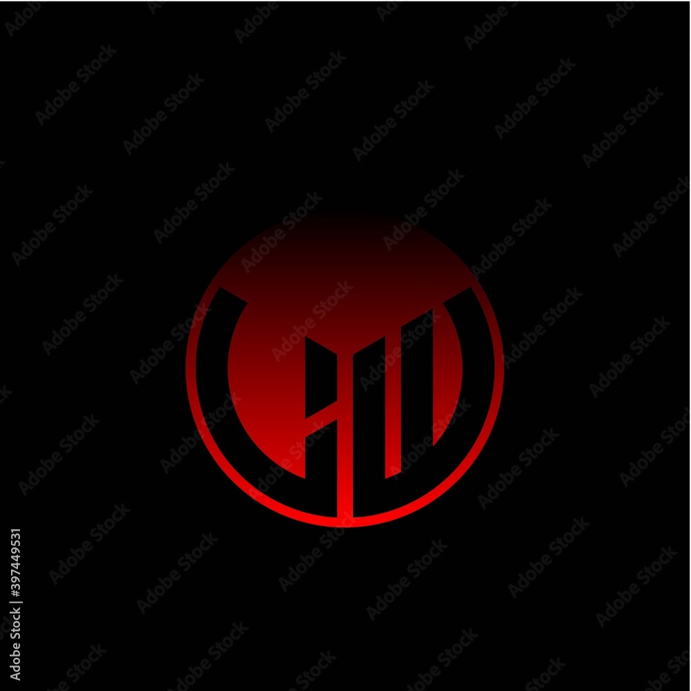 Initial letter L W Modern circle with elegant colored background frame Initial letter L W Modern circle with elegant colored background frame