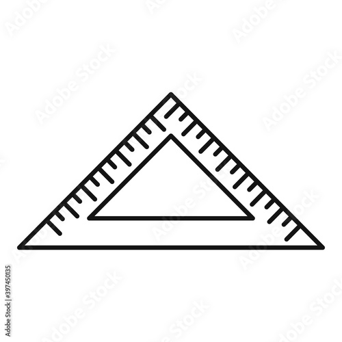 School angle ruler icon. Outline school angle ruler vector icon for web design isolated on white background