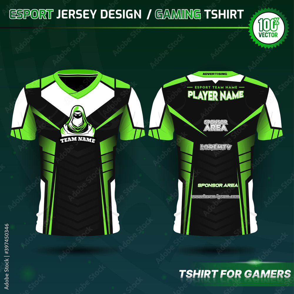 T-shirt for e-sport design template, Soccer jersey mockup for football ...