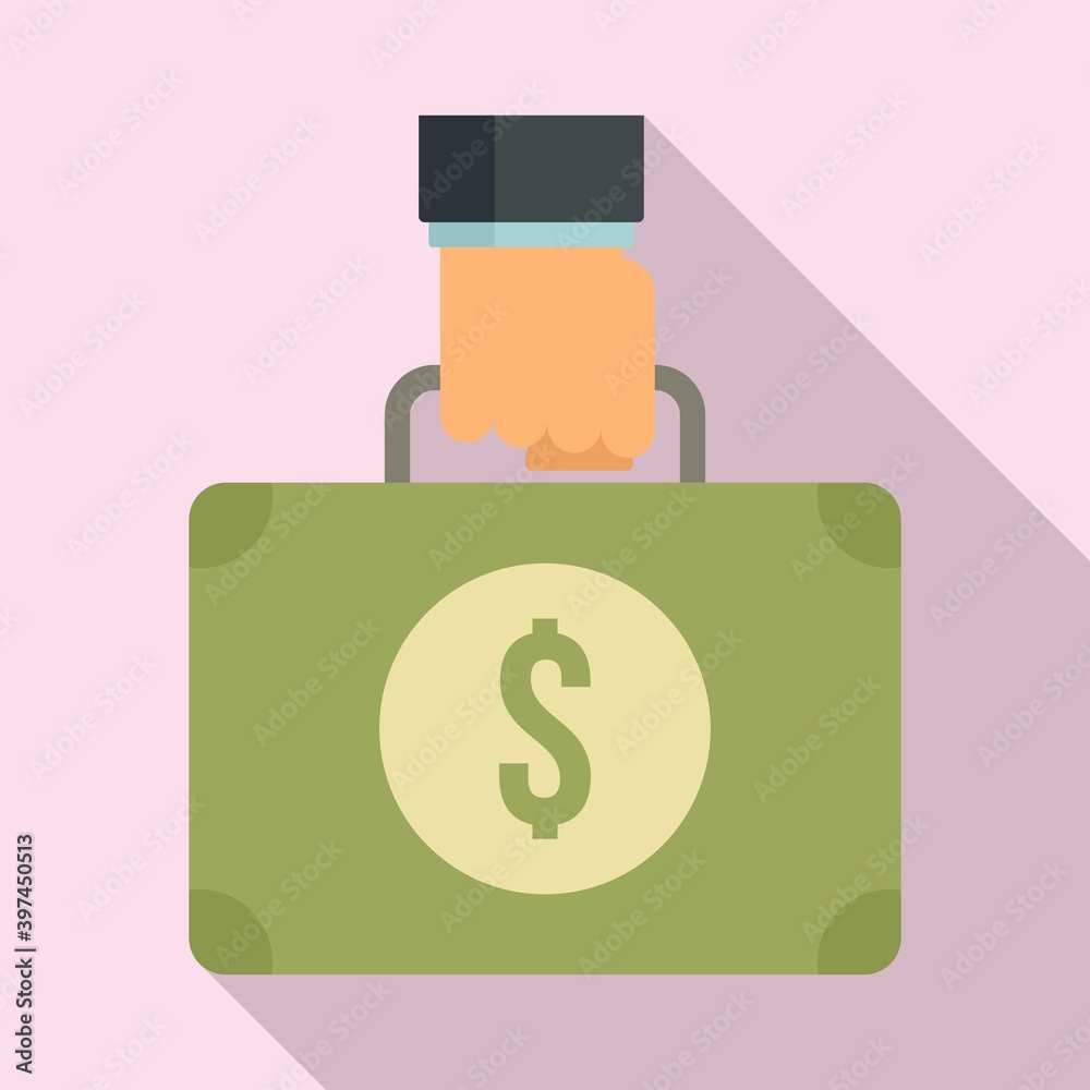 Business bribery money case icon. Flat illustration of business bribery money case vector icon for web design Business bribery money case icon. Flat illustration of business bribery money case vector icon for web design