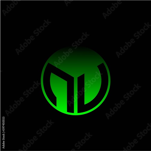 Free Download Initial letter N U Modern circle with elegant colored background frame - GFXLoad
