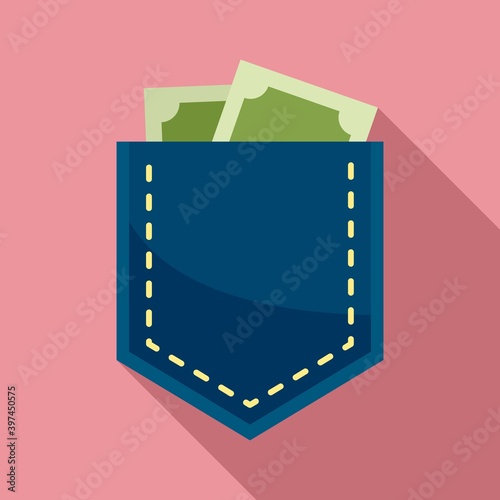 Pocket bribery money icon. Flat illustration of pocket bribery money vector icon for web design