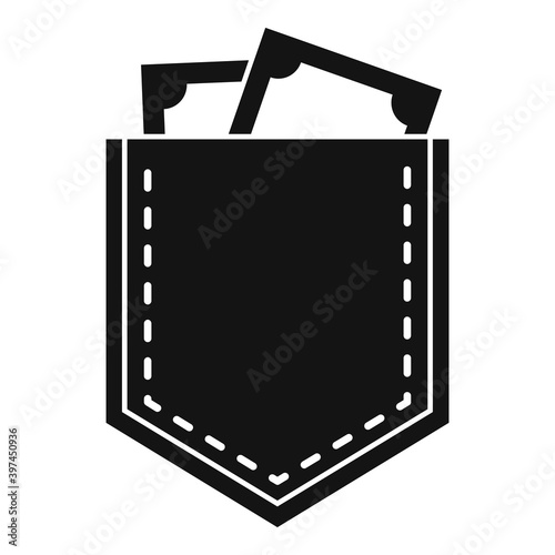 Pocket bribery money icon. Simple illustration of pocket bribery money vector icon for web design isolated on white background