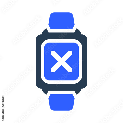 Close sign, smart watch icon