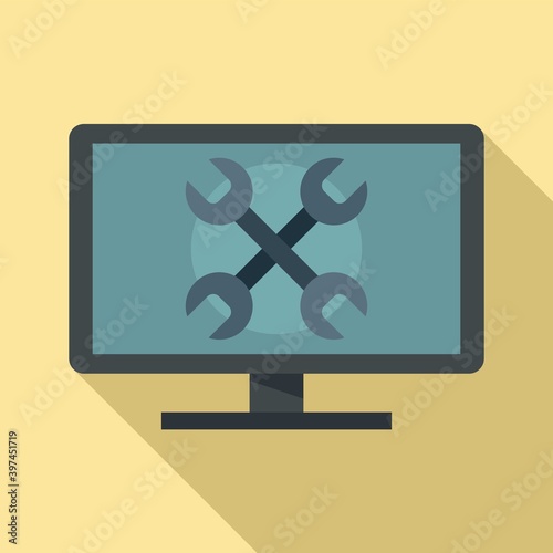 Tester computer icon. Flat illustration of tester computer vector icon for web design