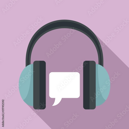 Audio linguist icon. Flat illustration of audio linguist vector icon for web design