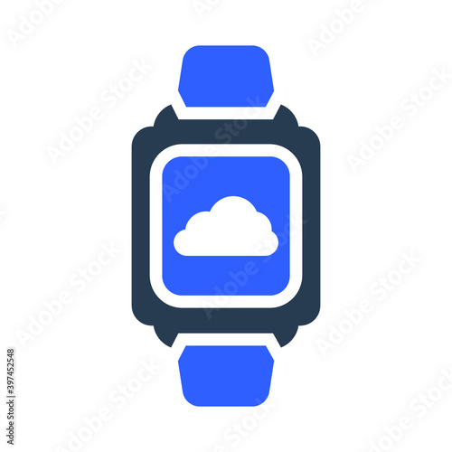 Cloud, smart watch icon