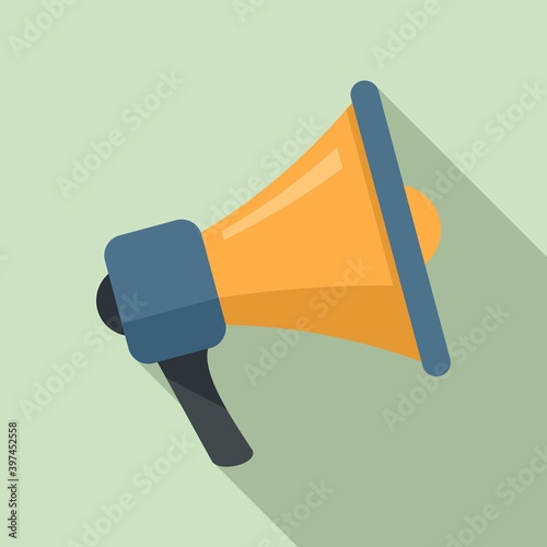 Megaphone linguist icon. Flat illustration of megaphone linguist vector icon for web design