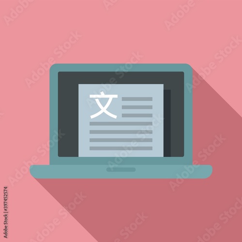 Laptop linguist icon. Flat illustration of laptop linguist vector icon for web design