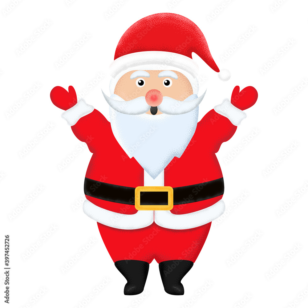 Santa Claus cartoon character isolated on white background as Merry Christmas and Happy New Year Concept. Santa Claus cartoon character isolated on white background as Merry Christmas and Happy New Year Concept.