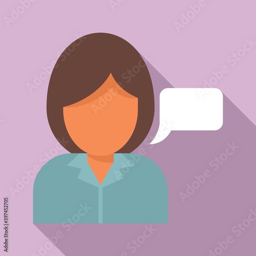 Linguist speech icon. Flat illustration of linguist speech vector icon for web design