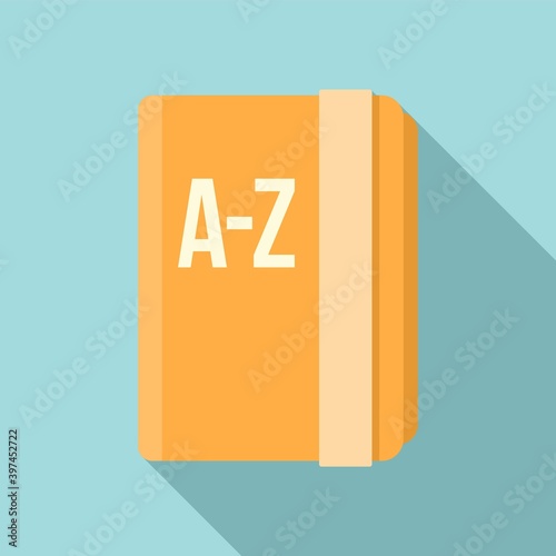 Linguist school book icon. Flat illustration of linguist school book vector icon for web design